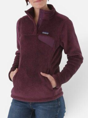 Patagonia Re-Tool Snap T Fleece Pullover Deep Plum Purple Womens M